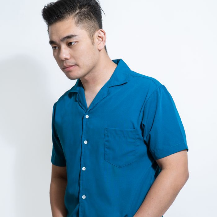 Mới Nhất Áo Sơ Mi Tay Ngắn Giản Dị Màu Xanh Da Trời Dành Cho Nam Đi Biển - Amarine Serie - Sky, L