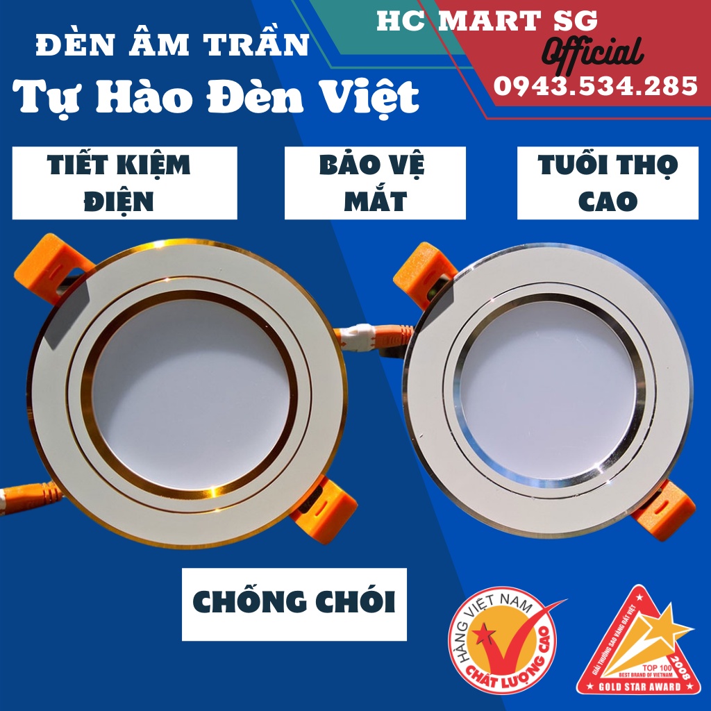 Đèn Led âm trần chống chói đế mỏng TLC Lighting, Sang Trọng, Hiện Đại, Tiết Kiệm Điện - BẢO HÀNH CHÍNH HÃNG 24 THÁNG