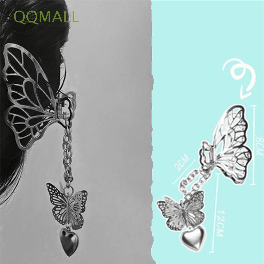Kẹp Tóc Hình Bướm/Trái Tim/Cua Dây Xích Dài Rỗng Dành Cho Nữ