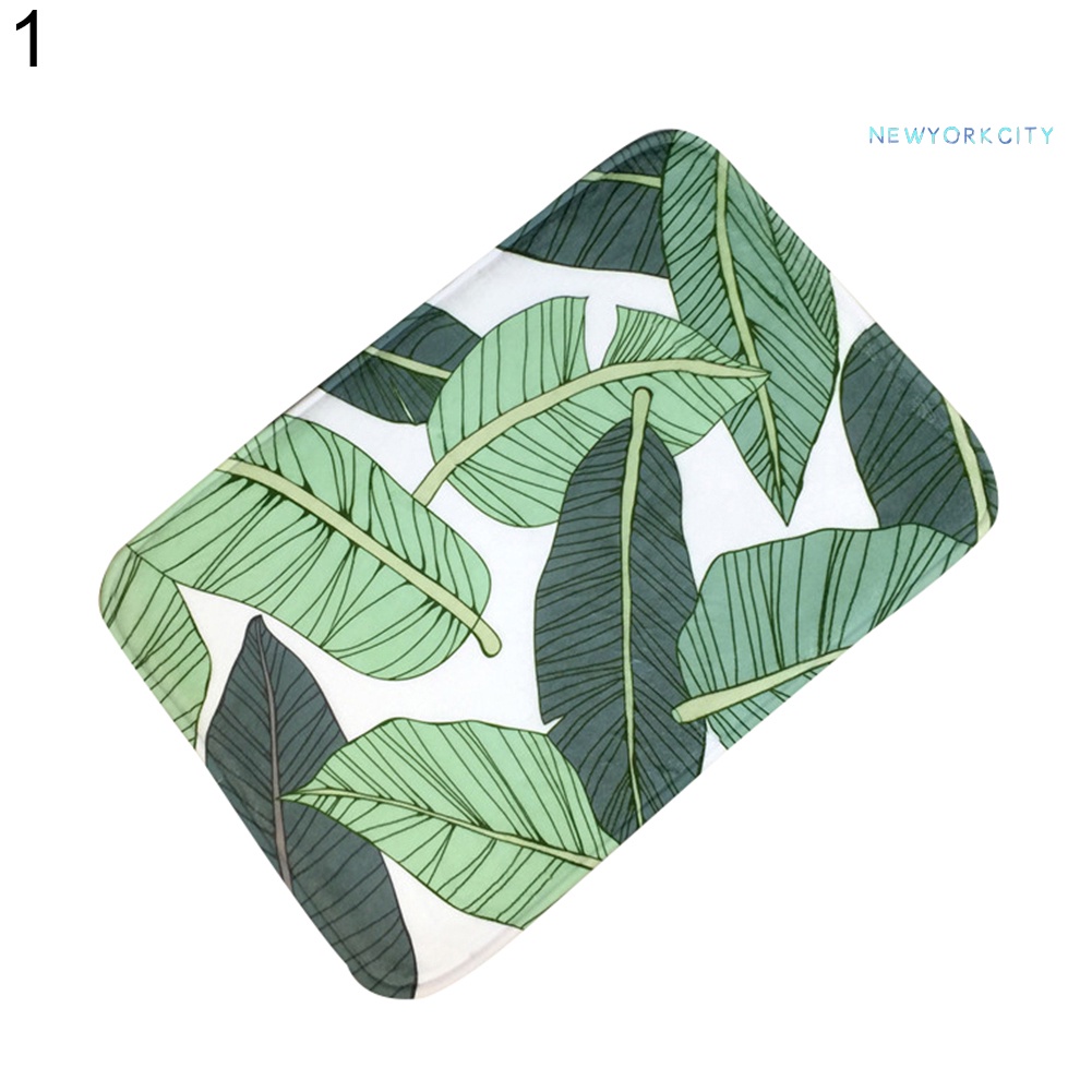 Thảm Chùi Chân Chống Trượt In Họa Tiết Lá Cây 40x60cm