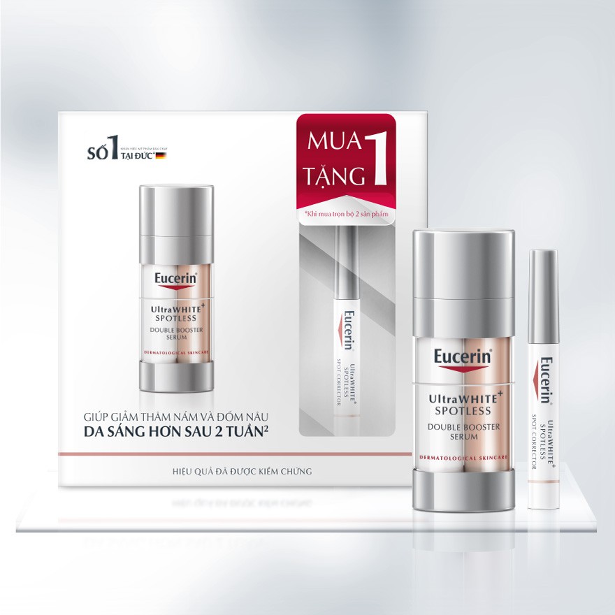 ( Mypham35 ) [Mua 1 tặng 1] Tinh chất Eucerin UltraWhite+ Spotless Double Serum 30ml Tặng 01 Bút trị nám Eucerin Spot Co