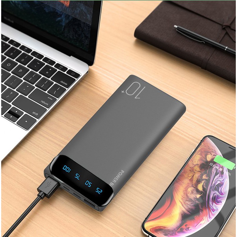 Sạc dự phòng 100000 mah ba cổng sạc đa năng cho tất cả các dòng điện thoại, sạc dự phòng hiển thị đầy đủ % pin