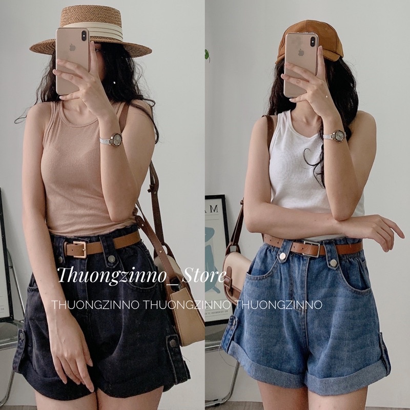 [Ảnh thật/Video]Áo ba lỗ khoét vai Áo tanktop dáng dài chất liệu thun tăm mặc mềm mịn mát