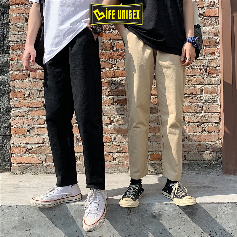 Quần Kaki Nam Nữ Unisex vải loại 1 co giản quần Baggy kaki ống rộng suông
