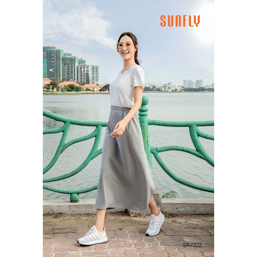 Chân váy cotton chống nắng nữ SUNFLY, cản tia UV, co giãn , thoáng mát, mềm mại SA9202