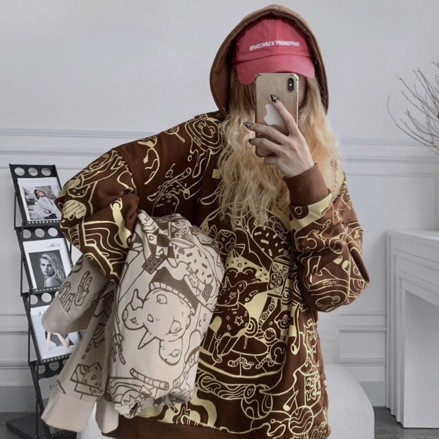 Áo Hoodie Uncover Doodles (hoạ tiết)