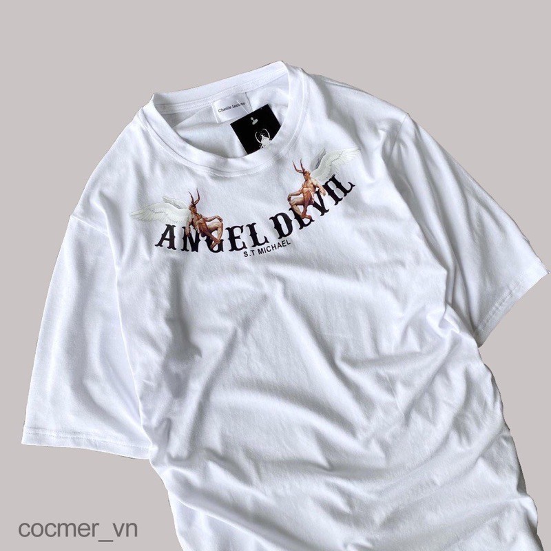 Áo thun tay lỡ Angel Devil , áo thun nam nữ unisex , Cocmer_vn | BigBuy360 - bigbuy360.vn