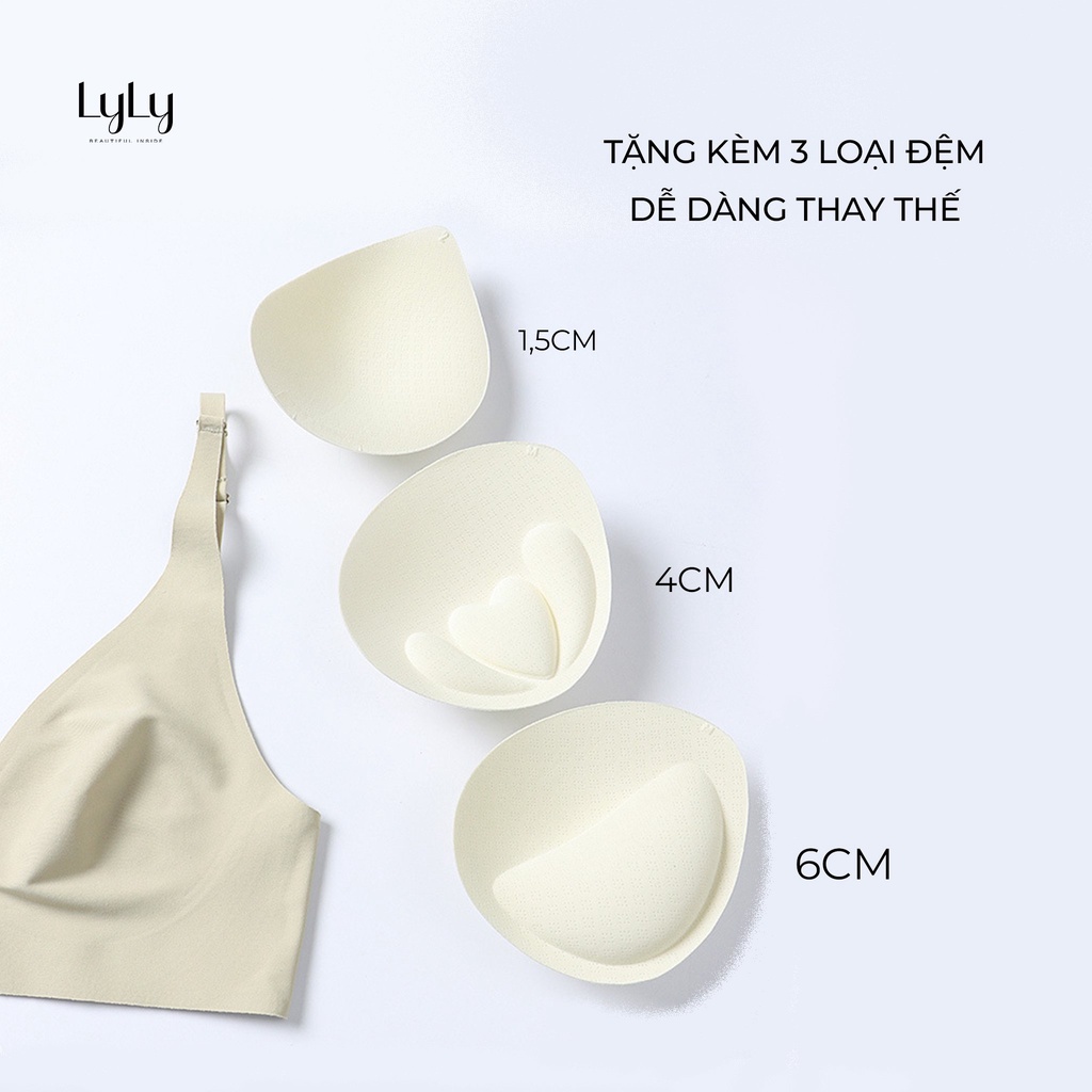 Áo ngực nữ chất su mịn không gọng 3 loại mút Lylylorem AL201