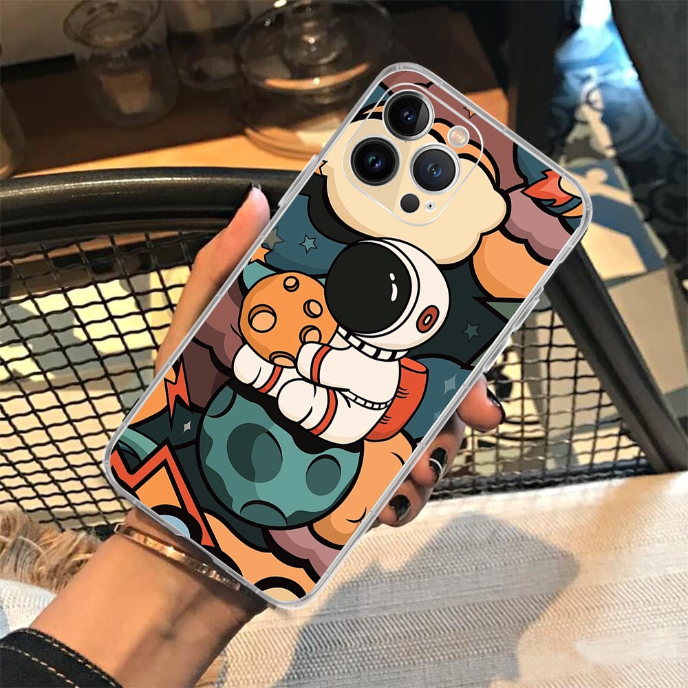 Vỏ ốp iPhone Silicon Trong Suốt Phi Hành Gia cho iPhone 6pl/6spl/7/7pl/8/8pl/x/xs/xsmax/11/12/13/pro/max - Chinchincase