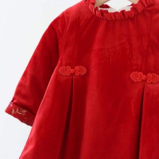 ☘️HÀNG SẴN☘️ VÁY NHUNG ĐỎ CHO BÉ