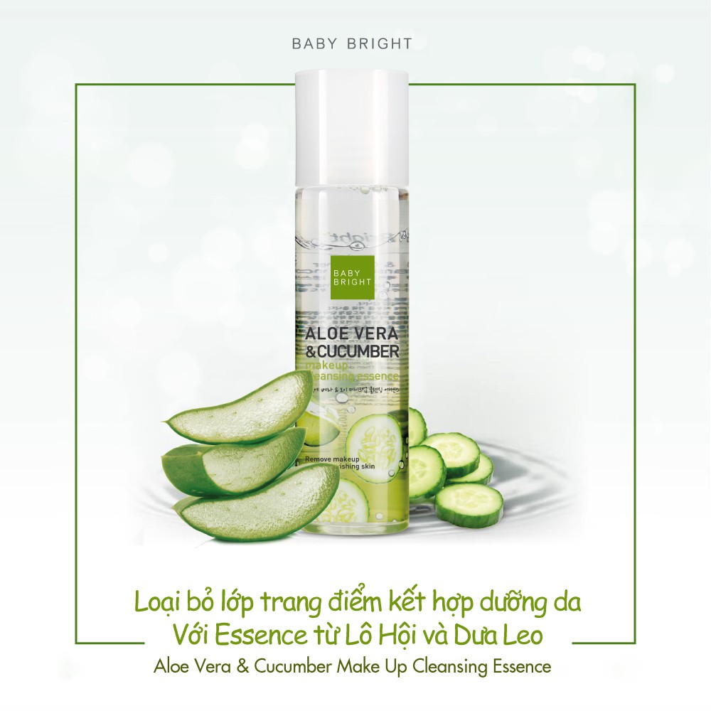 [Gift] Nước tẩy trang lô hội dưa leo Baby Bright Aloe Vera & Cucumber Make up Cleansing Essence 100ml | BigBuy360 - bigbuy360.vn