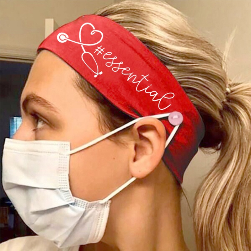 Băng Đô Cài Tóc Co Giãn Chống Trượt In Chữ Thiết Yếu Cho Unisex