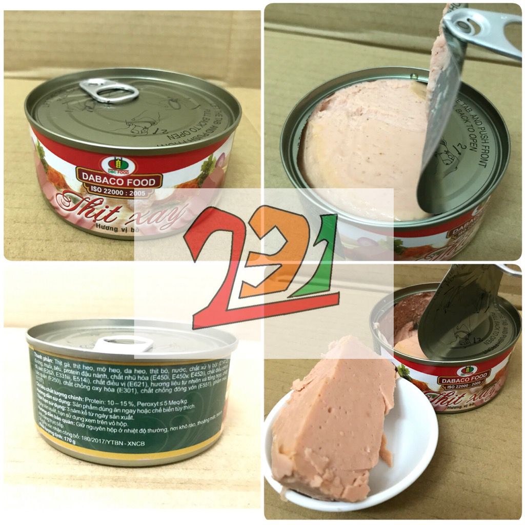 Thịt xay hương vị bò hàng công ty Dabaco Việt Nam - hộp 170gr