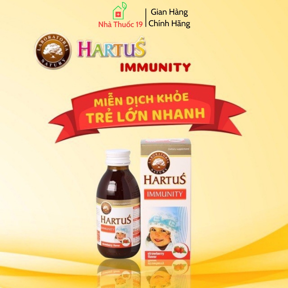 Hartus Immunity nhập khẩu chính hãng từ Balan, Siro Hartus giúp tăng sức đề kháng cho bé, bé khỏe mạnh hơn (Chai 150ml)