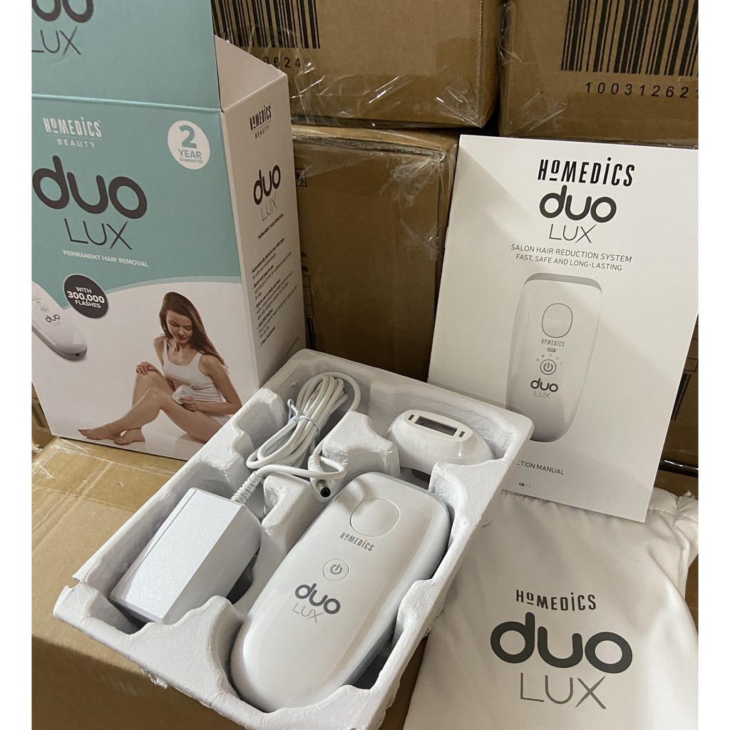 Máy triệt lông cá nhân công nghệ kép IPL&amp;AFT, cảm biến màu da tự động Homedics Duo LUX IPL HH390