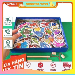 Bộ câu cá 32 con bằng gỗ gắn nam châm
