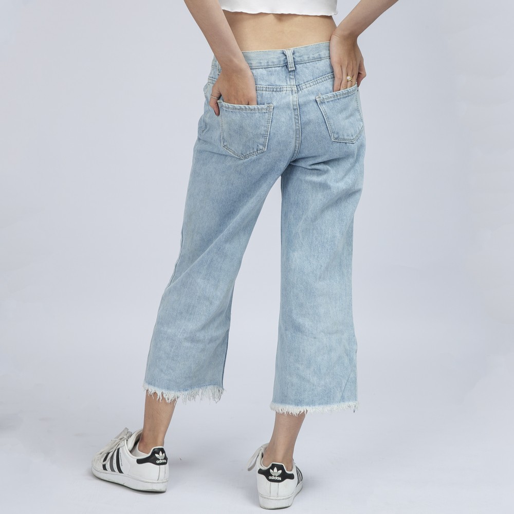 Quần Jean Nữ quần Ống Rộng Xẻ Lai Xanh Nhạt Co Giãn Thời Trang Cao Cấp QR11. InsideShop.03 | BigBuy360 - bigbuy360.vn