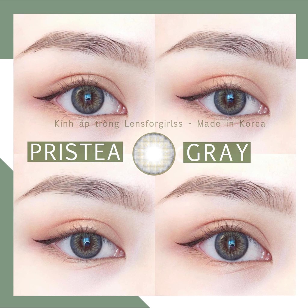 (Sẵn 0.00 độ) Kính áp tròng Pristea Gray của Lenstown (Hsd 1 tháng)