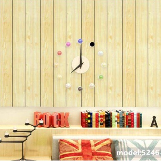 10M Giấy Dán Tường Gỗ Dọc Vàng  5246-5