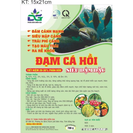 Phân bón đạm cá Hồi siêu đậm đặc nhập khẩu Hàn Quốc gói 700g