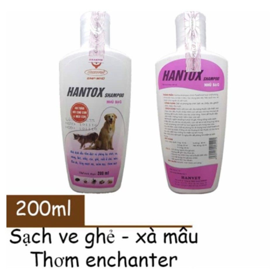 Sữa tắm Hantox 200ml diệt bọ chét ve rận trên chó mèo