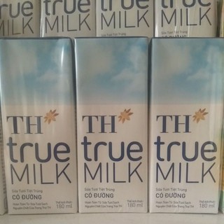 Sữa tươi tiệt trùng có đường TH TRUE MILK 180 ml vỉ 4 hộp