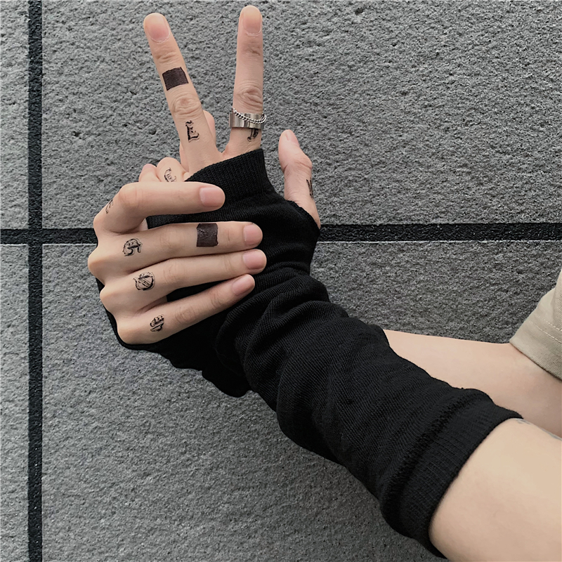 Găng tay ninja hở ngón 195600 màu tối phong cách harajuku đường phố cá tính cho nam và nữ