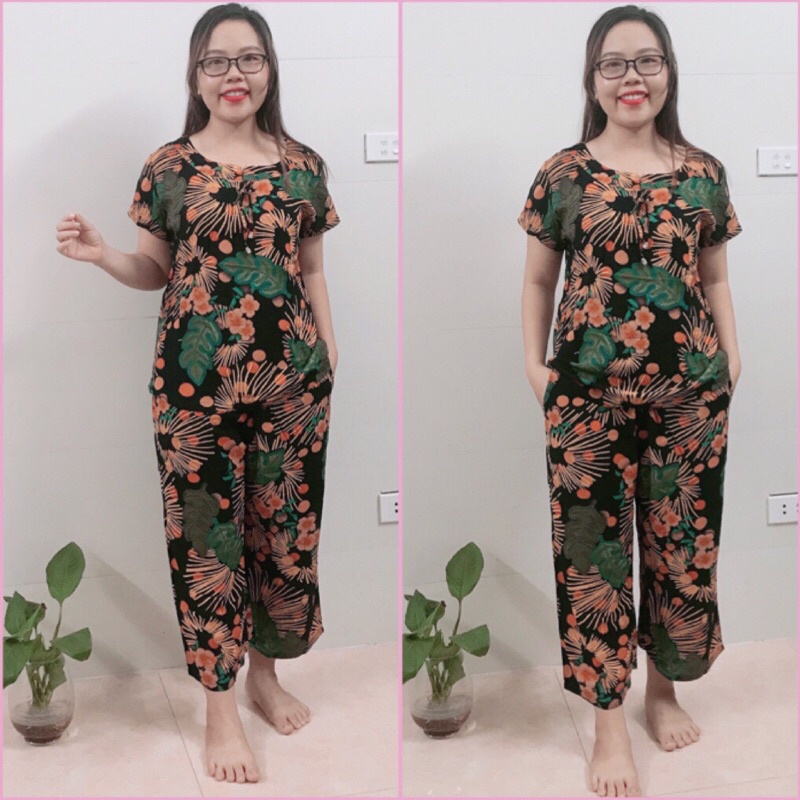 Bộ Lanh Nhung 3D Trung Niên- Bộ Lanh YoYo Cho Mẹ Cho Bà