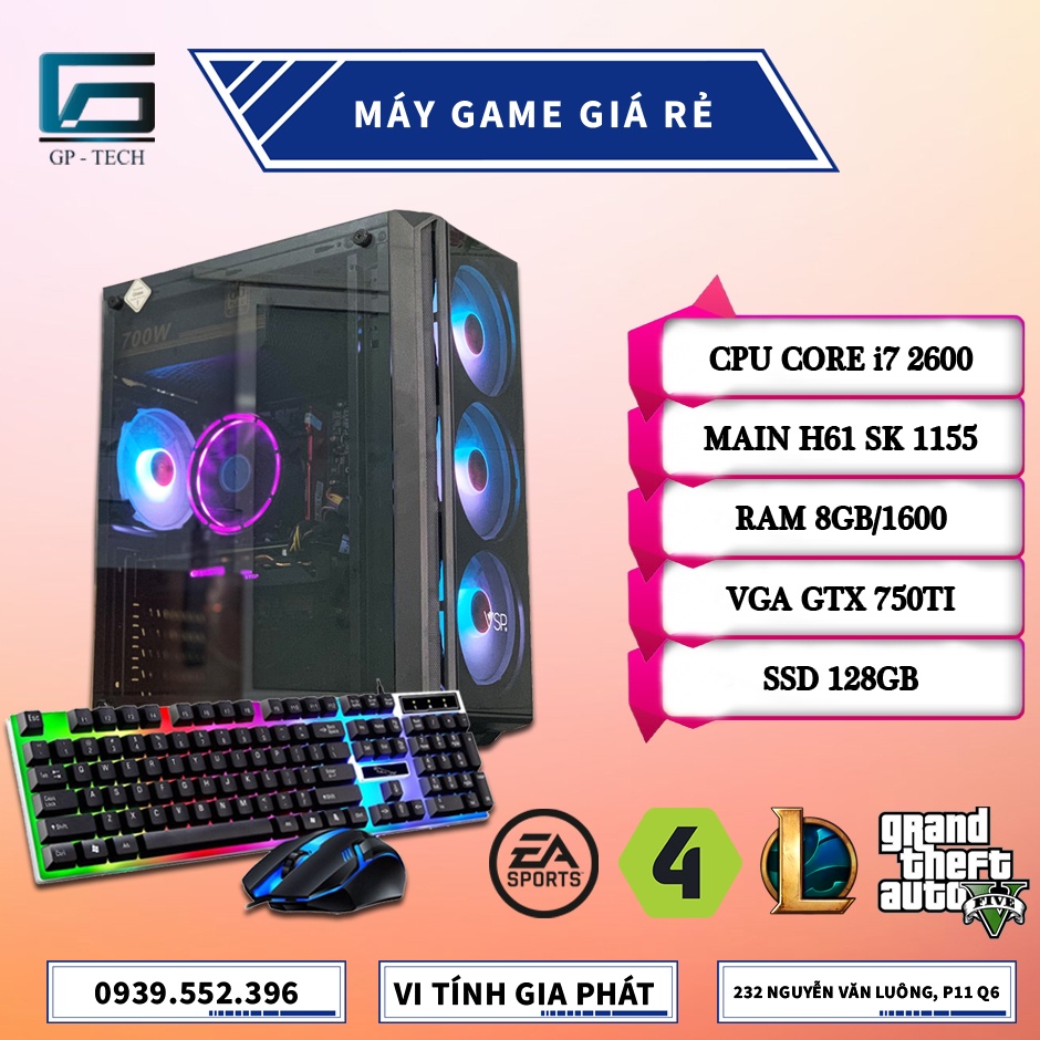 Máy Bộ PC Gaming i7 2600 Chiến Mượt Fo4, GATA5, LOL, Free Fire,CS:GO,...