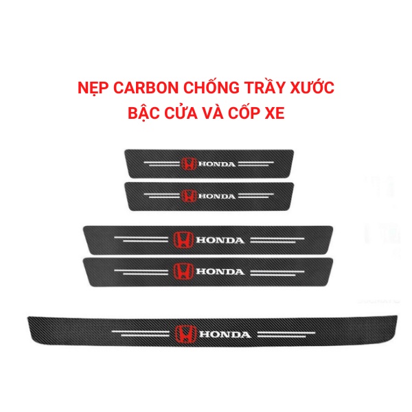 Nẹp Dán Vân Carbon Chống Trầy Xước Bảo Vệ Bậc Cửa Xe Hơi, Bảo Vệ Cốp Sau Xe Hơi Cho Nhiều Hãng Xe Ô Tô