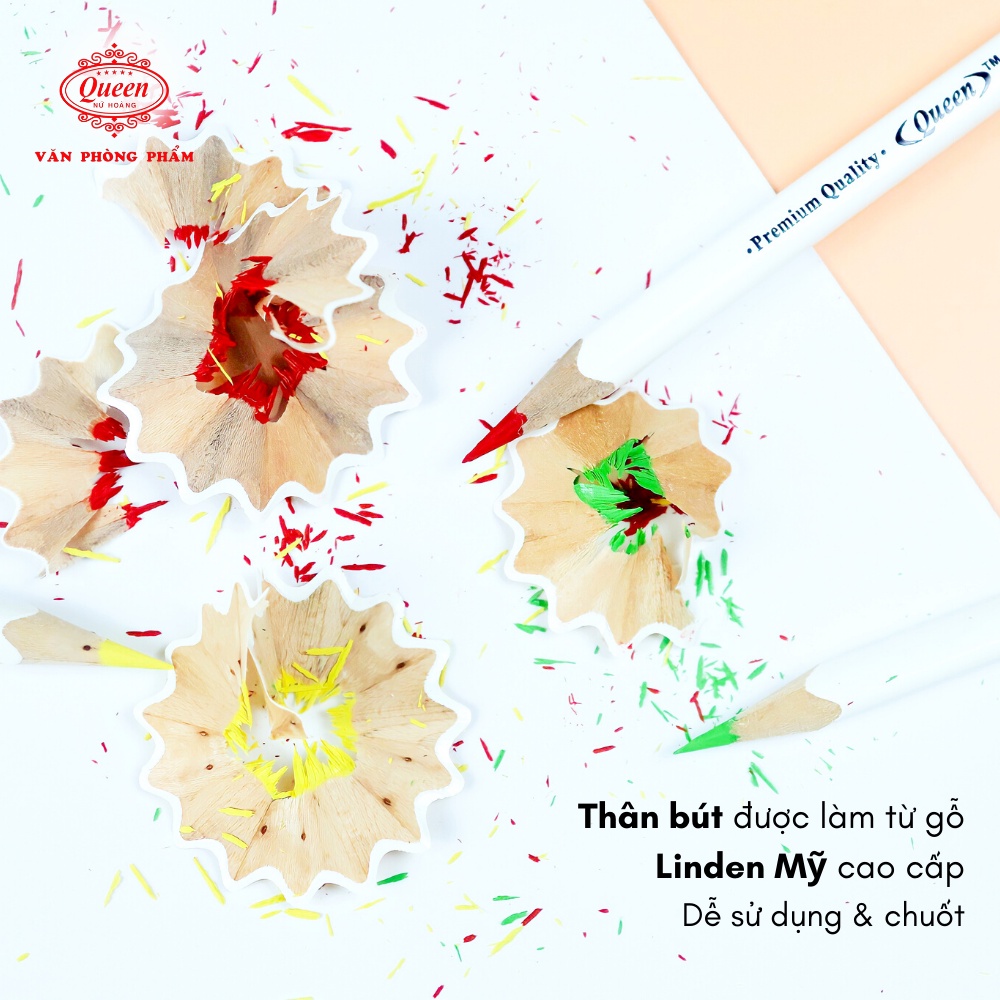 Bút chì màu Queen  12/24 Màu - Chính Hãng - CPT12/24