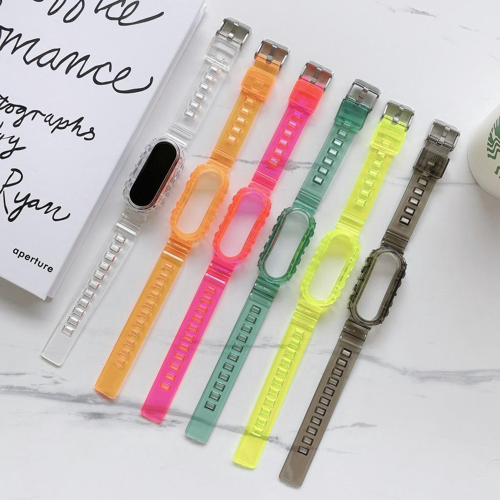 Dây Đeo Tpu Trong Suốt Cho Đồng Hồ Thông Minh Xiaomi Mi Band 6 5 4 3