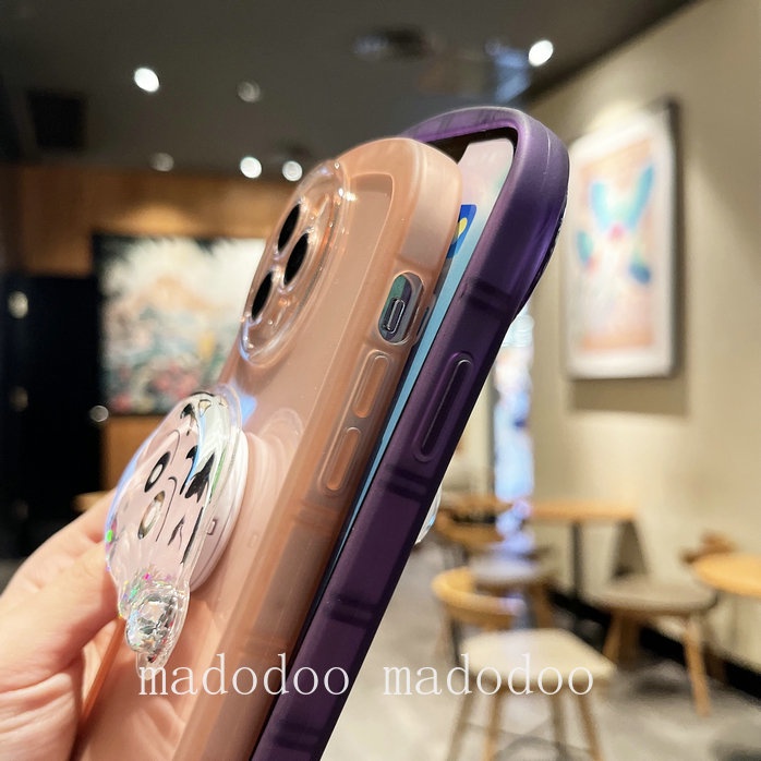 Clear Casing Samsung Galaxy A73 A13 A52 A52S A02S A03 A03S A50 A50S A30S 4G 5G Cute Gloomy Bear Sesame Street Doraemon Crayon Shin-chan Cartoon Quicksand Stand Phone Case NKS 12