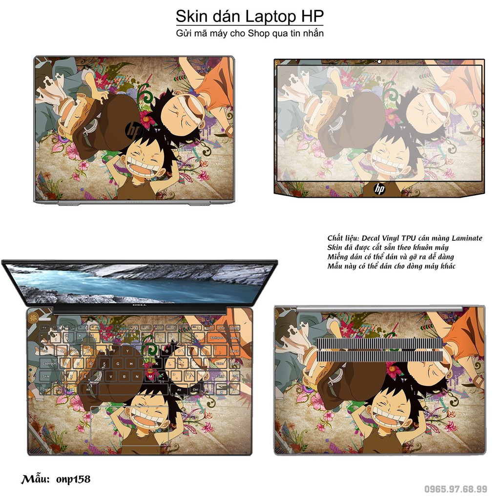 Skin dán Laptop HP in hình One Piece nhiều mẫu 20 (inbox mã máy cho Shop)