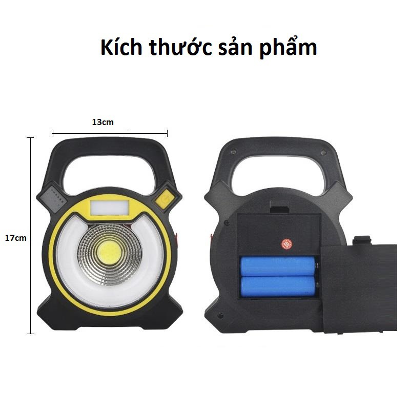 Đèn pin xách tay, Đèn xách tay Led COB kết hợp sạc dự phòng đa năng (W815)