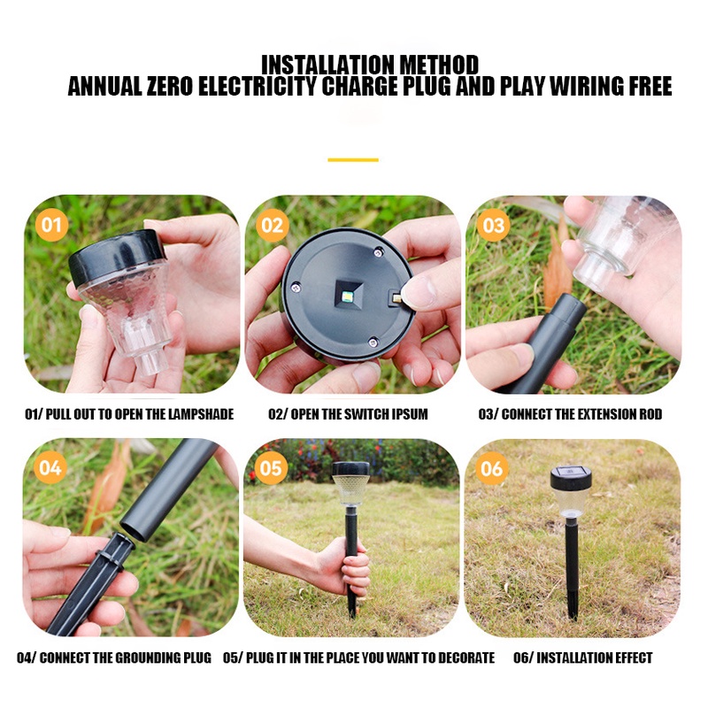 Đèn Led Năng Lượng Mặt Trời Chống Thấm Nước Trang Trí Sân Vườn