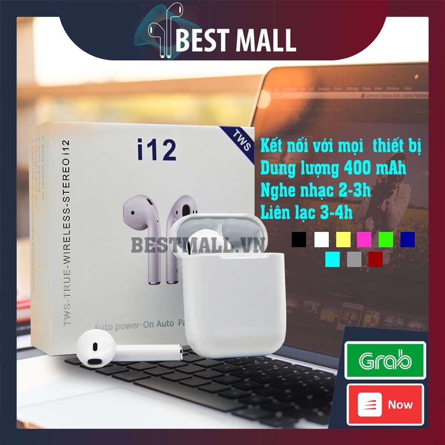 Tai Nghe Airpods 2 I12 TWS Bluetooth 5.0 / Kết Nối Không Dây Ổn Định - Âm Thanh True Wireless Dùng Cho Iphone Và Android | BigBuy360 - bigbuy360.vn