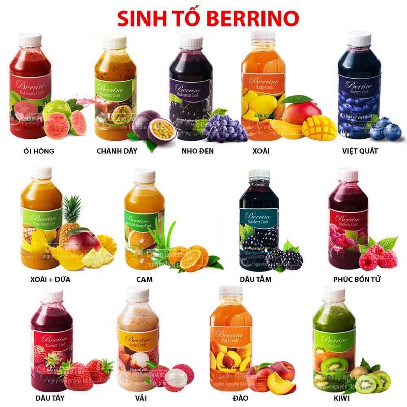 Sinh tố nguyên chất Berrino các vị 130g