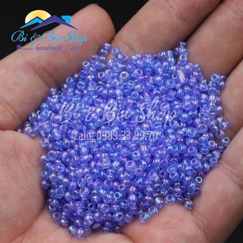 90g Hạt Cườm 3mm Màu Ánh Cừ Đính Kết Trang Phục Thời Trang