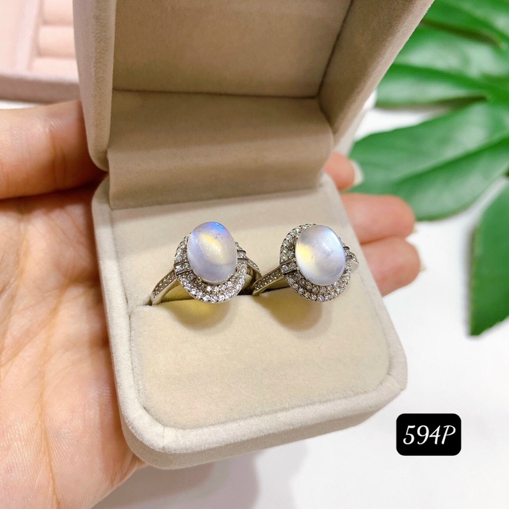Nhẫn Bạc 925 Đính Đá Mặt Trăng Nhiều Mẫu Xinh Xắn