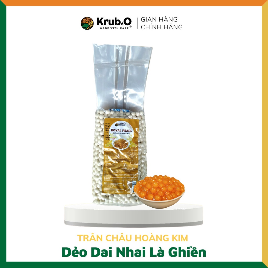 Trân Châu Hoàng Kim cao cấp gói 1kg (Date 2023) - Topping trà sữa, món tráng miệng thơm ngon - Thương hiệu Việt