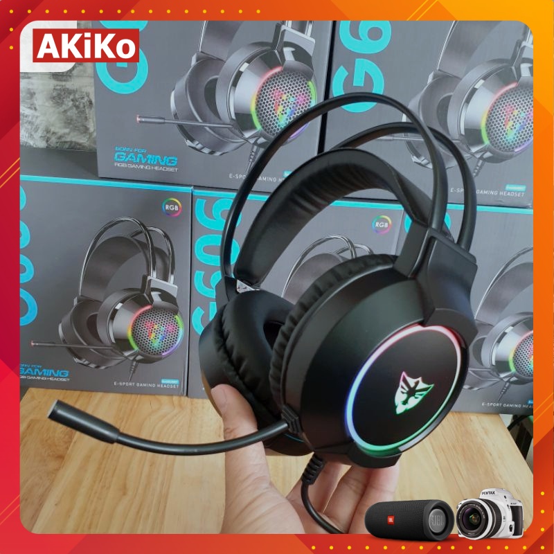 Tai nghe chụp tai Gaming có led và Mic cực chất AKIKO G606