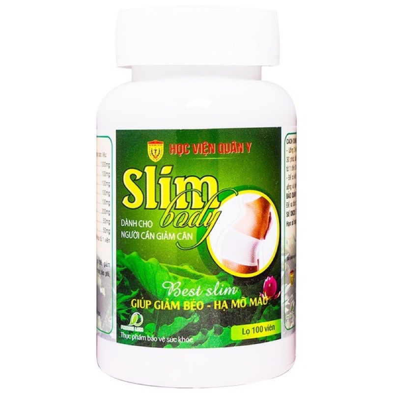 [Giảm cân an toàn, hiệu quả] Viên Uống Giảm Cân Slim Body Học Viện Quân Y 100 Viên