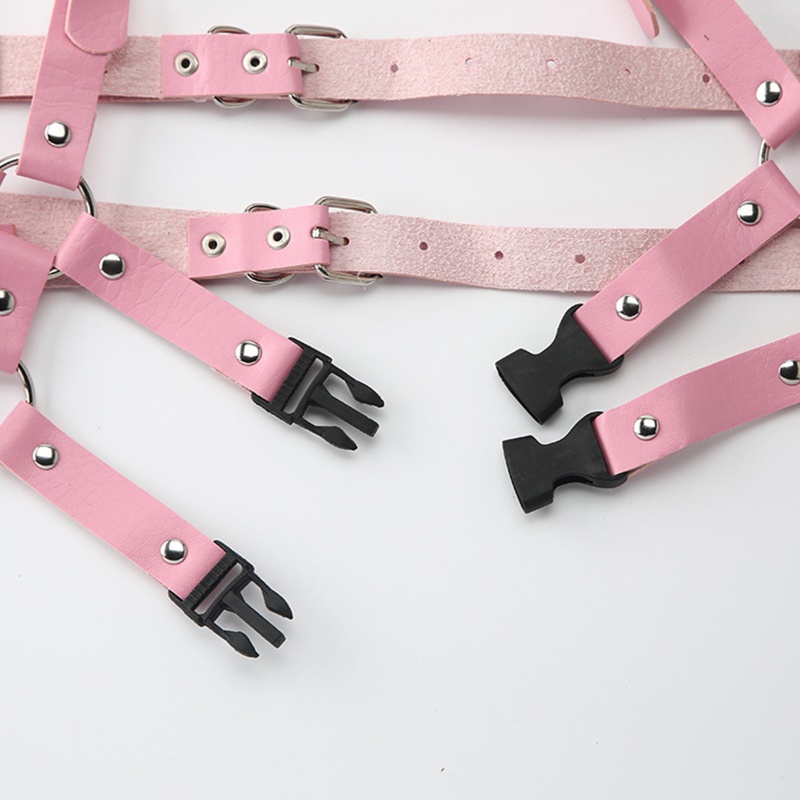 Thắt Lưng Da PU Màu Trơn Khóa Cài Hình Tròn Phong Cách Punk Cá Tính