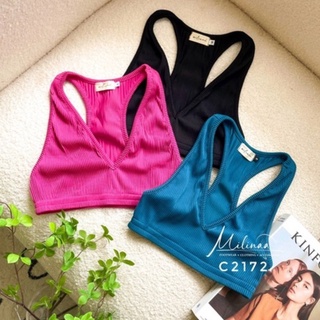 Áo croptop MILINAA chất vải thun gân dày dặn nhiều màu cổ chữ V gợi cảm cá tính phù hợp đi chơi C2172 ( POP TOP )