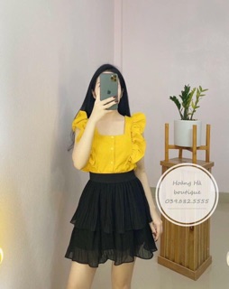 CHÂN VÁY CẠP CHUN 2 TẦNG