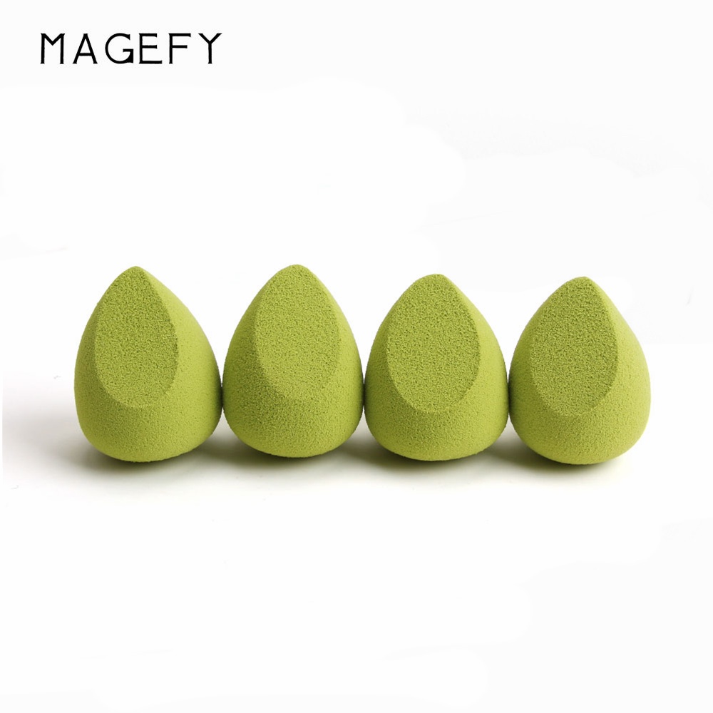 Bộ 4 miếng mút trang điểm MAGEFY có hộp với 3 màu có sẵn hình giọt nước/bầu/cắt vát (màu ngẫu nhiên)