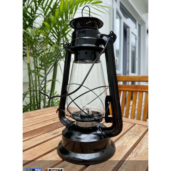 Đèn bão dùng dẫu kiểu BÓNG DÀI, Đèn cao 31cm chất liệu sắt dùng để dã ngoại, sưu tầm, trang trí quán cafe, derco quán xá