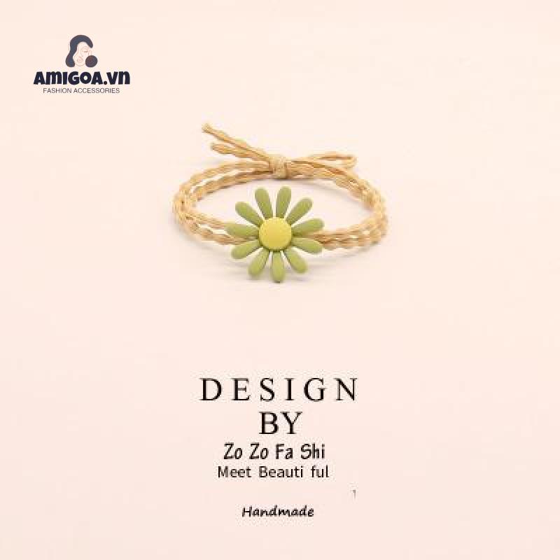 Dây Buộc Tóc Cao Su Họa Tiết Hoa Cúc Dễ Thương Xinh Xắn