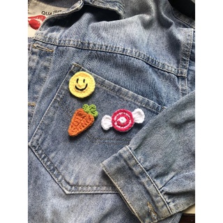 Sticker, huy hiệu, ghim cài len handmade